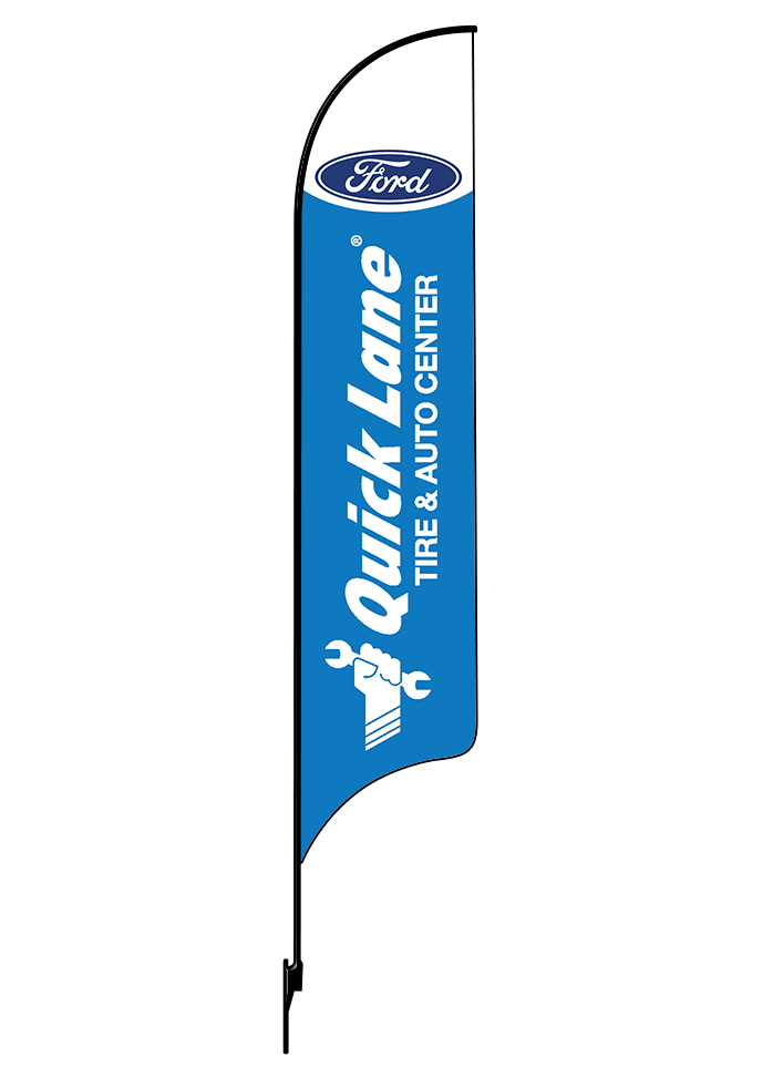 15ft Ford Logo Quick Lane Feather Flag