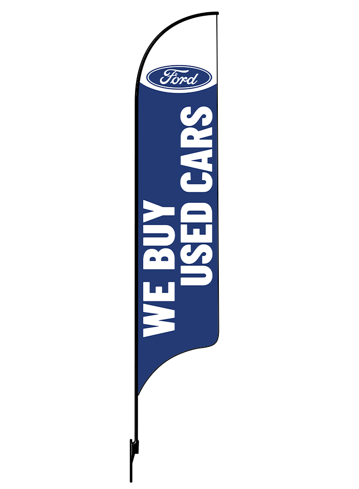 15ft Ford Logo We Buy Used Cars Feather Flag