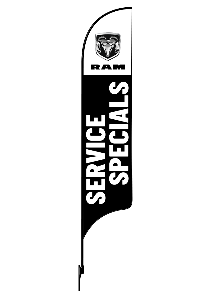 15ft Ram Logo Service Specials Feather Flag