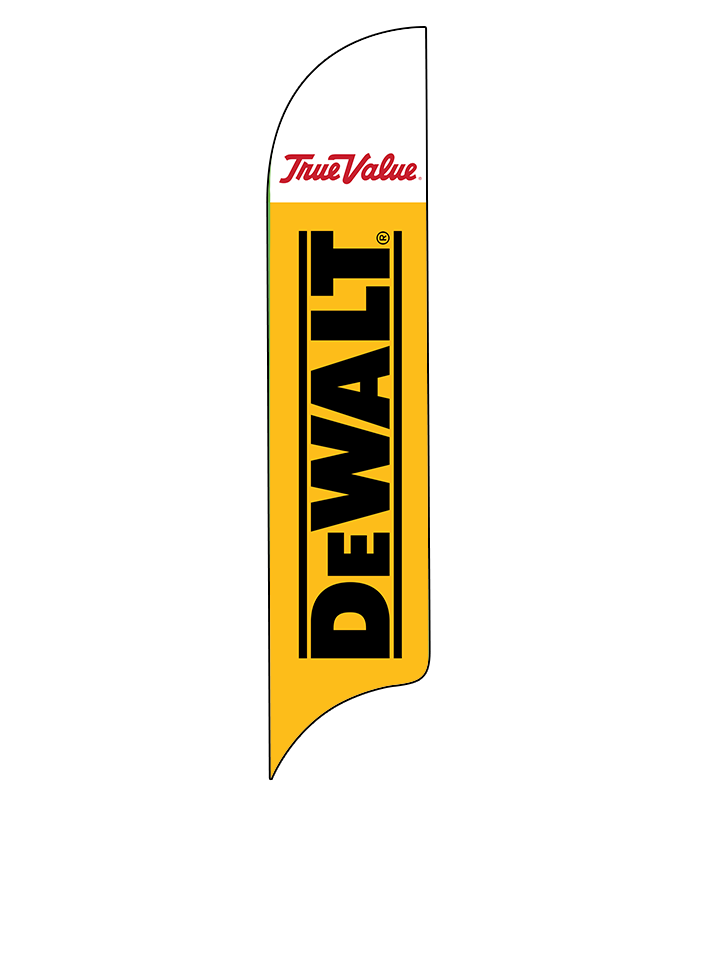 15ft True Value Logo Dewalt Logo Feather Flag