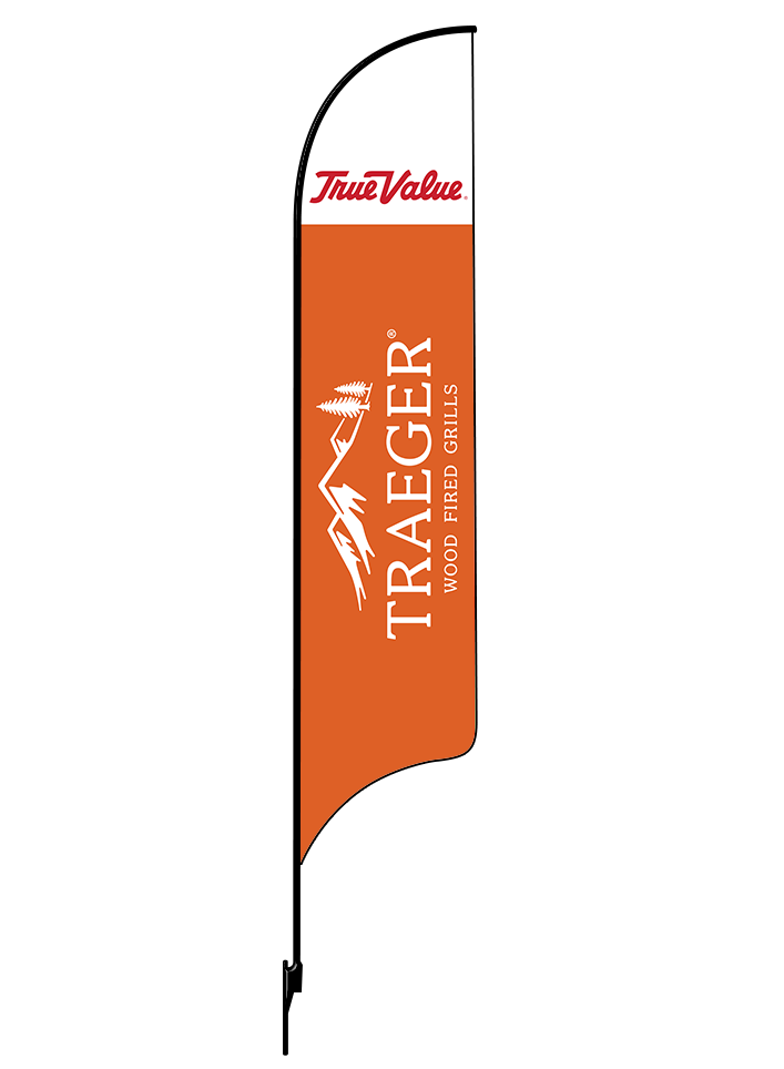 15ft True Value Logo Traeger Logo Feather Flag