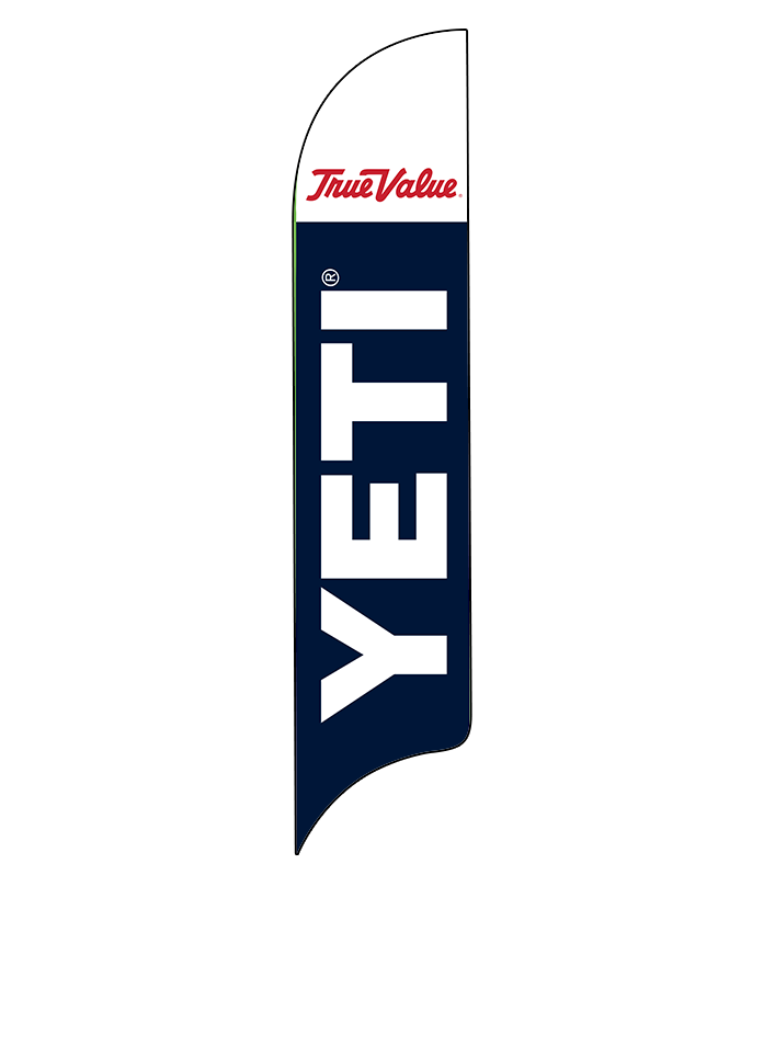 15ft True Value Logo Yeti Logo Feather Flag