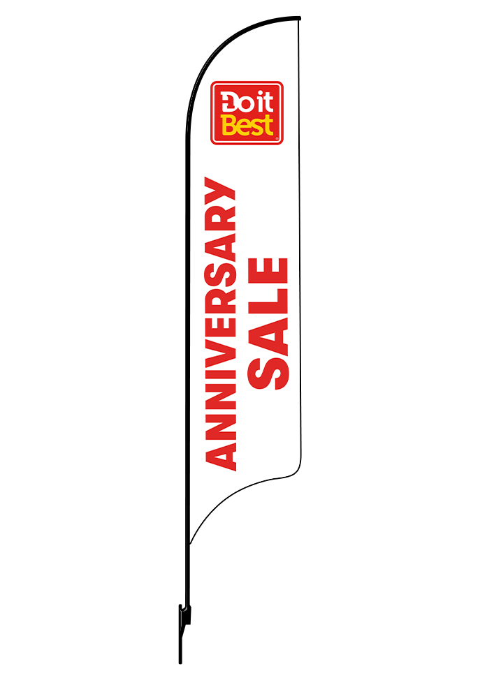 15ft Do It Best Hardware Logo Anniversary Sale White Feather Flag