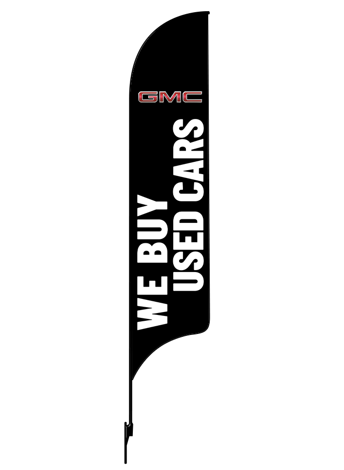 15ft GMC Logo We Buy Used Cars Feather Flag