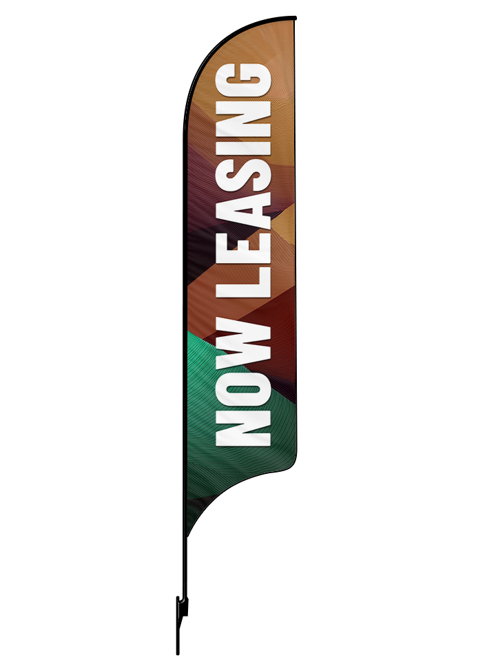 15ft Gen Now Leasing Diagonal Waves Feather Flag