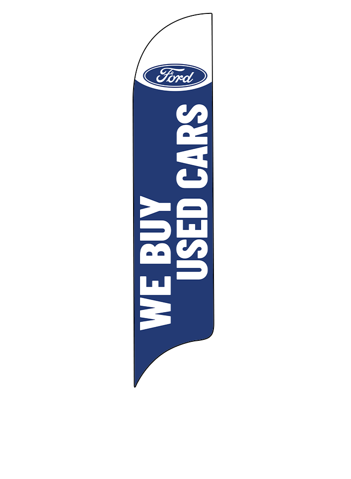 15ft Ford Logo We Buy Used Cars Feather Flag