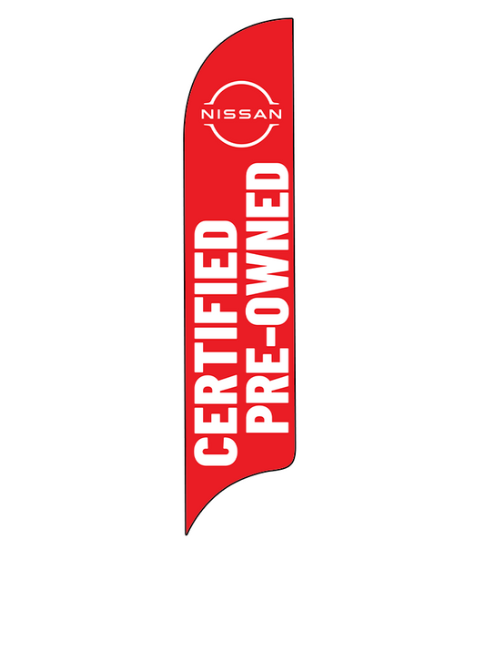 15ft Nissan Logo Certified Pre-Owned Feather Flag