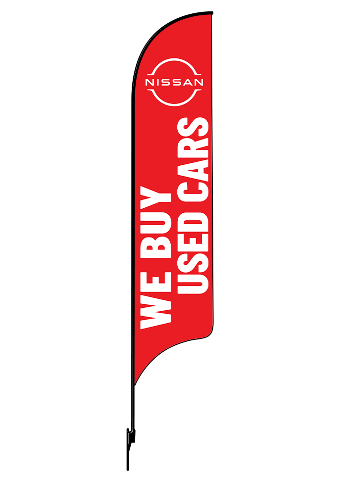15ft Nissan Logo We Buy Used Cars Feather Flag
