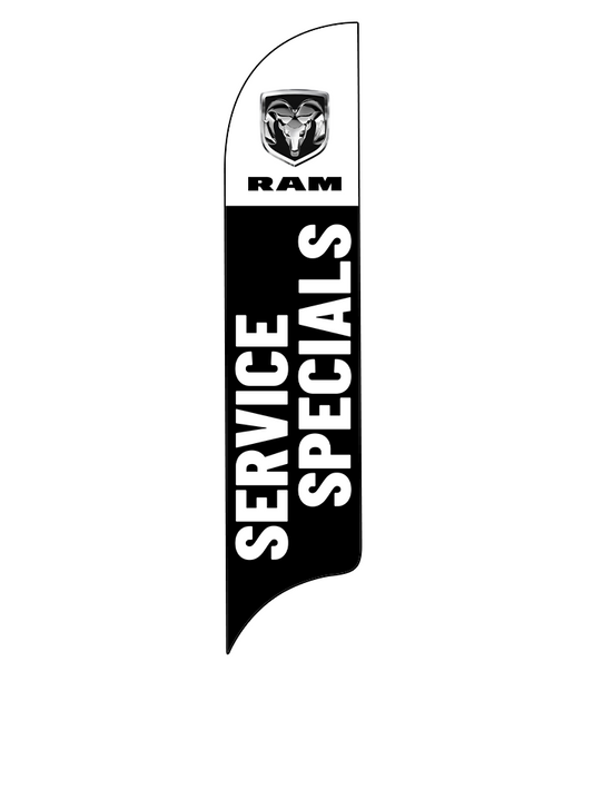 15ft Ram Logo Service Specials Feather Flag
