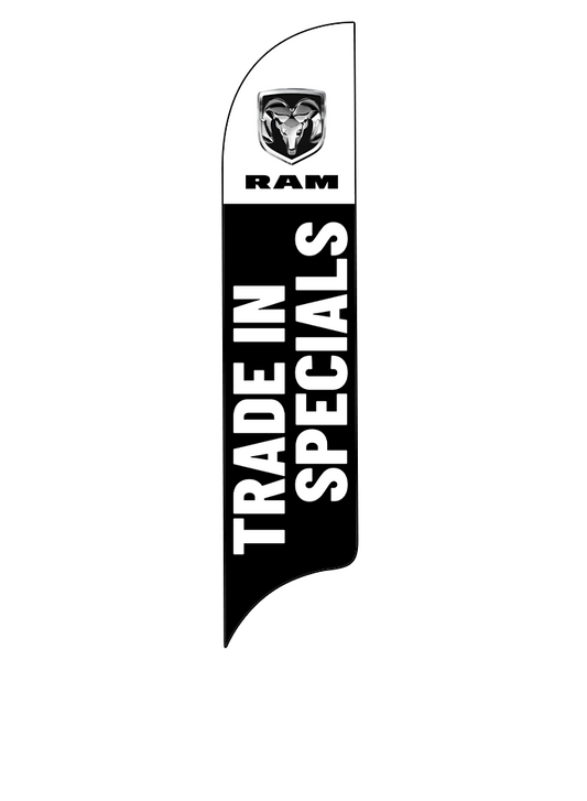15ft Ram Logo Trade In Specials Feather Flag