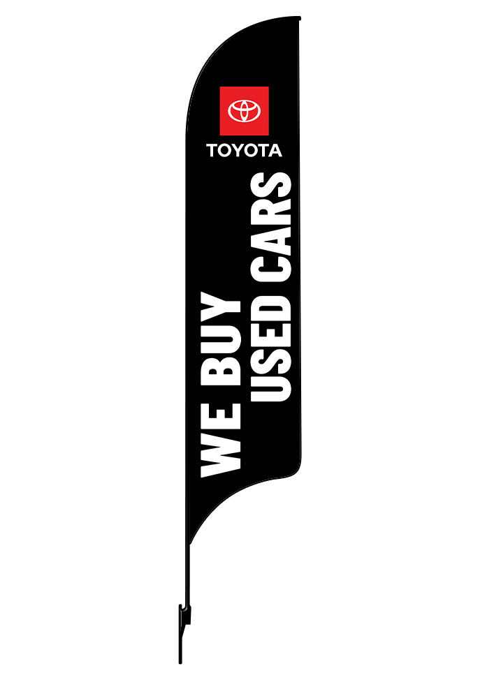 15ft Toyota Logo We Buy Used Cars Feather Flag