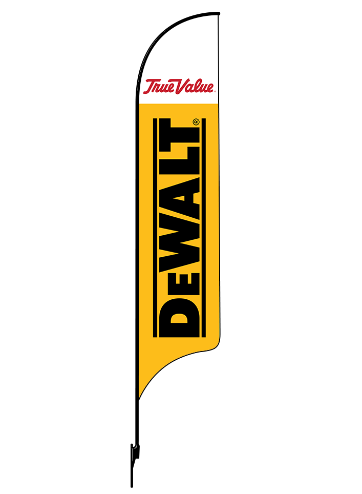 15ft True Value Logo Dewalt Logo Feather Flag