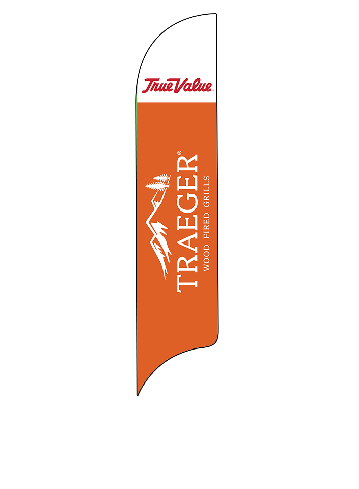 15ft True Value Logo Traeger Logo Feather Flag