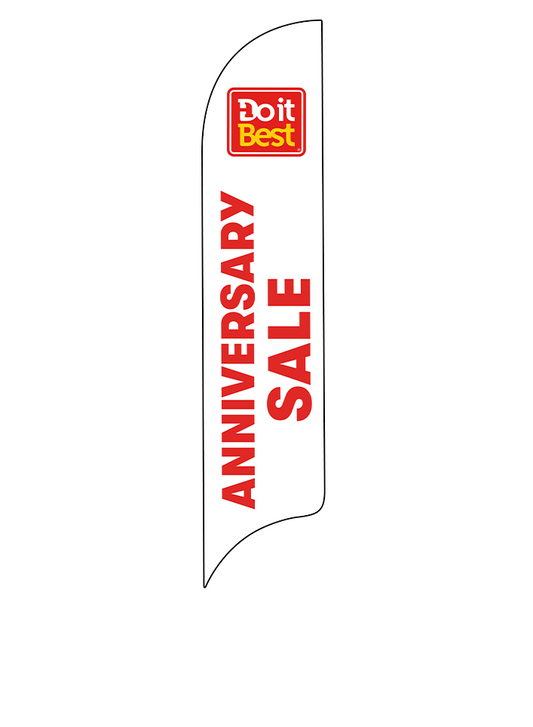 15ft Do It Best Hardware Logo Anniversary Sale White Feather Flag