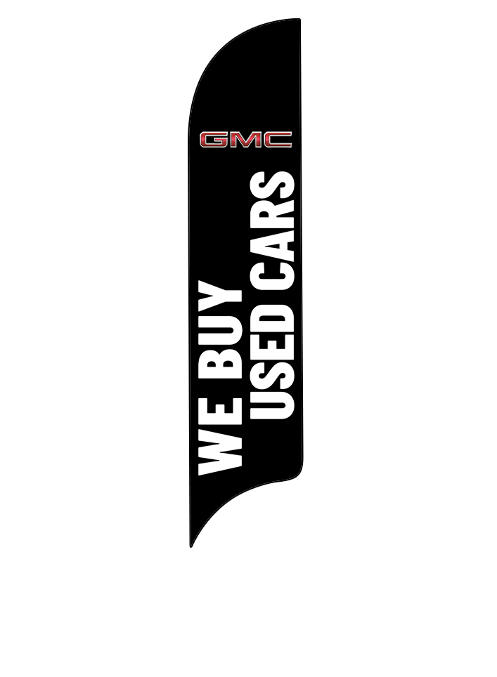 15ft GMC Logo We Buy Used Cars Feather Flag