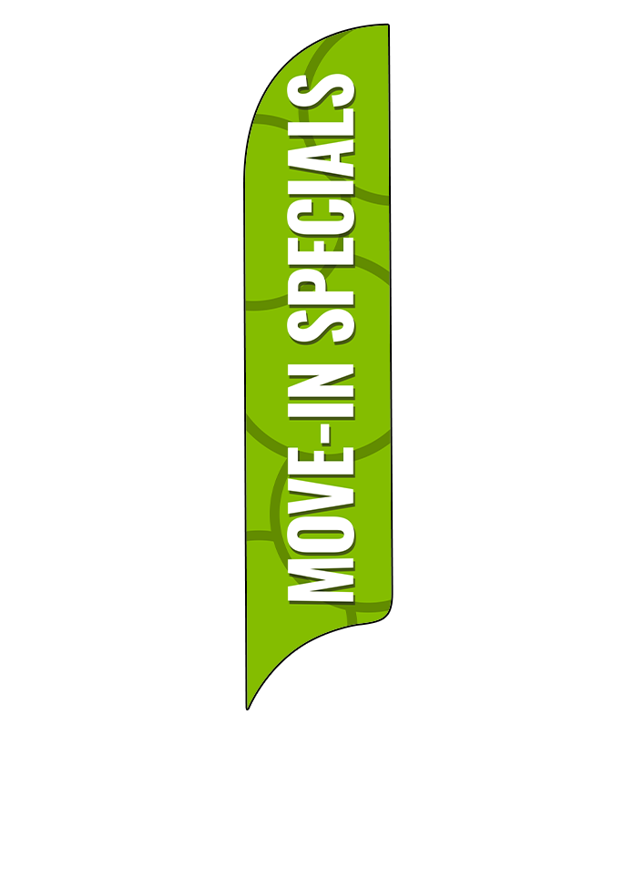 15ft Gen Move-In Specials Circles Feather Flag