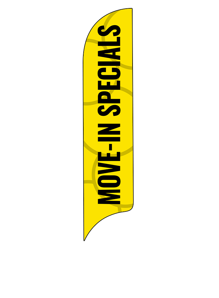 15ft Gen Move-In Specials Circles Feather Flag