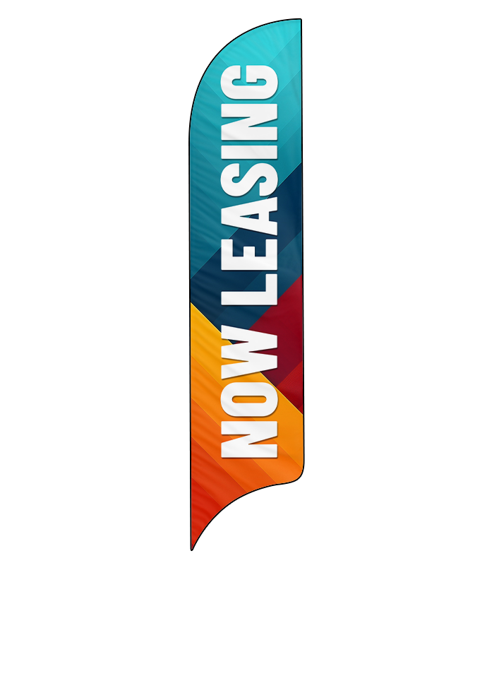 15ft Gen Now Leasing Diagonal Stripes Feather Flag