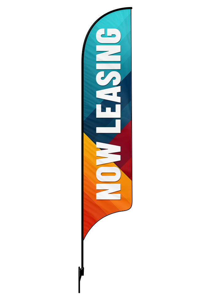 15ft Gen Now Leasing Diagonal Stripes Feather Flag