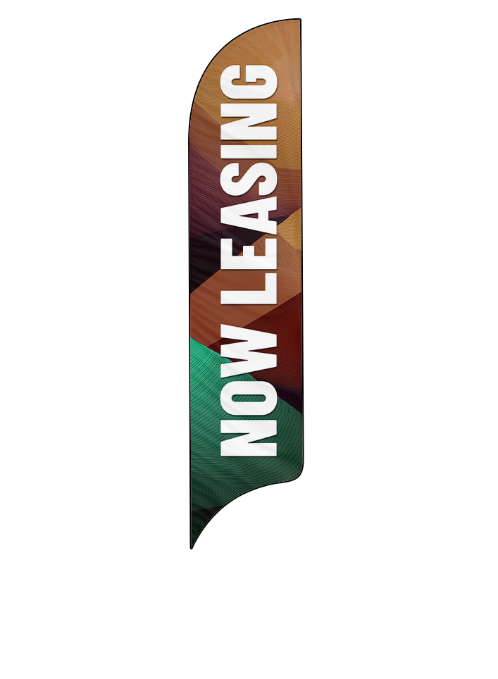 15ft Gen Now Leasing Diagonal Waves Feather Flag